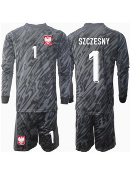 Billige Polen Wojciech Szczesny #1 Keeper Bortedraktsett Barn EM 2024 Langermet (+ Korte bukser)